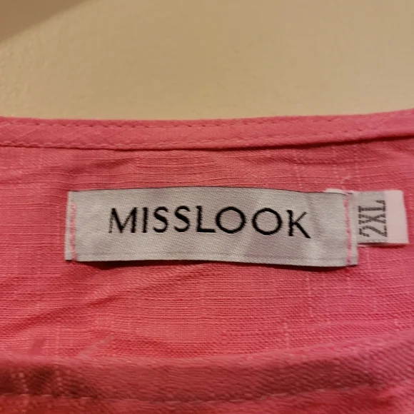Misslook Womens  2XL Pink Long Sleeve Blouse - Picture 7 of 8